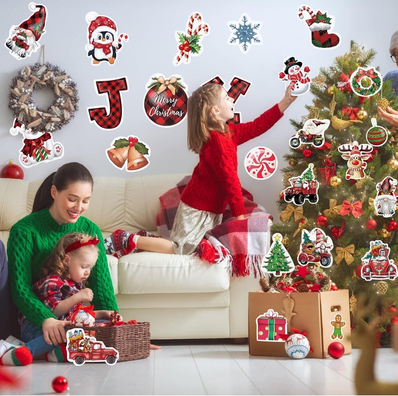 TREWAVE 48 PCS Christmas Cutouts Xmas Joy Gnome Santa Cutouts with 60 Glue Points, Christmas Bulletin Board Decorations, Winter Classroom School Xmas Holiday Party Decor for Wall Window Blackboard - Image 5
